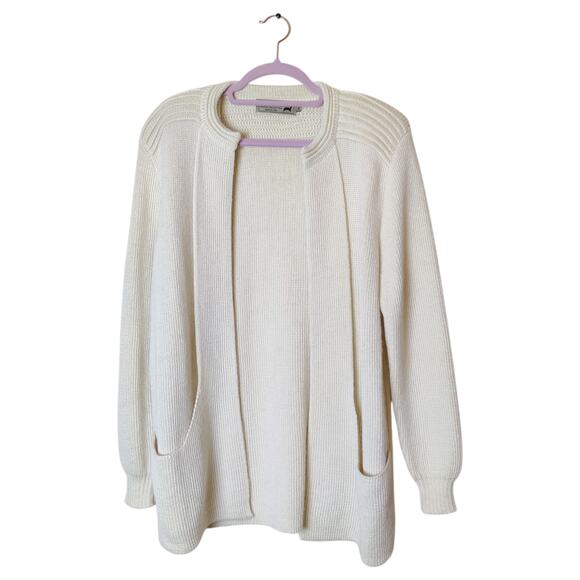 Peruvian Link Alpaca Collection Cream Knit Open Cardigan Sweater OS Made in Peru - Picture 1 of 11